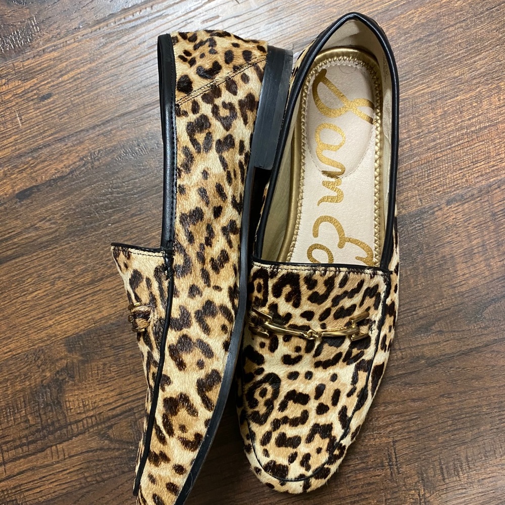 Cheetah print loafers